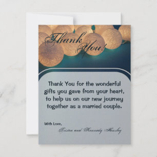 4x5 FLAT Thank You Card String Lights Night Lanter