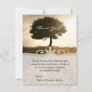 4x5 FLAT Thank You Card Tree & Sunset Hill
