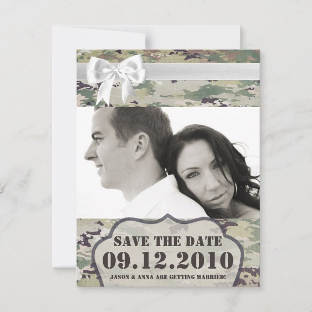 4x5 Save the Date Card Army OCP Camo Uniform Camof (Front)