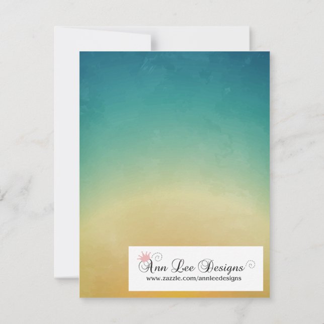4x5 Save the Date Card Beach Sunset Palm Trees Str (Back)