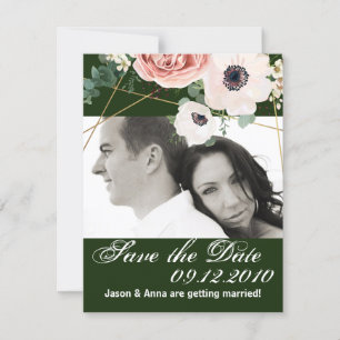 4x5 Save the Date Card Geometric Garden Hunter