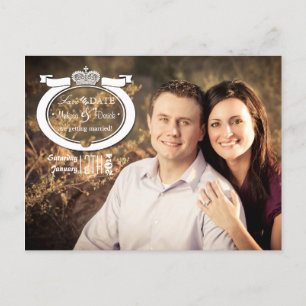 4x5 Typography Save the Date Photo Announcement Postcard