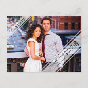 4x5 Typography Save the Date Photo Announcement Postcard