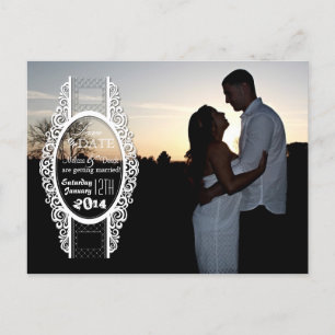 4x5 Typography Save the Date Photo Announcement Postcard