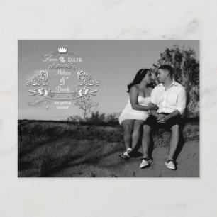 4x5 Typography Save the Date Photo Announcement Postcard