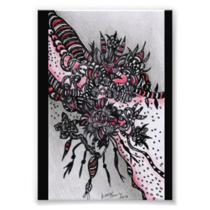 4x6 ACEO.  Art  Print. Red & Black Photo Print