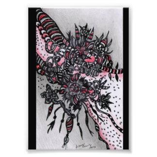 4x6 ACEO. Art Print. Red & Black Photo Print