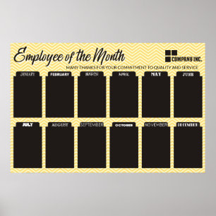 4X6 photo board employee of the month poster