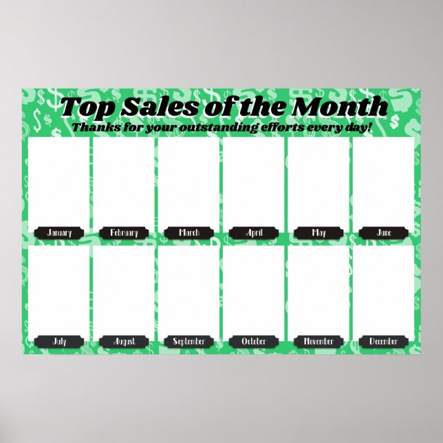 4X6 photo board sales employee of the month poster (Front)