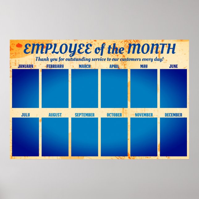 4X6 photos board employee of the month poster (Front)