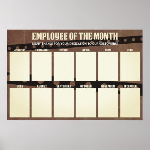 4X6 photos board employee of the month poster
