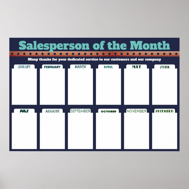 4X6 photos board salesperson of the month poster (Front)