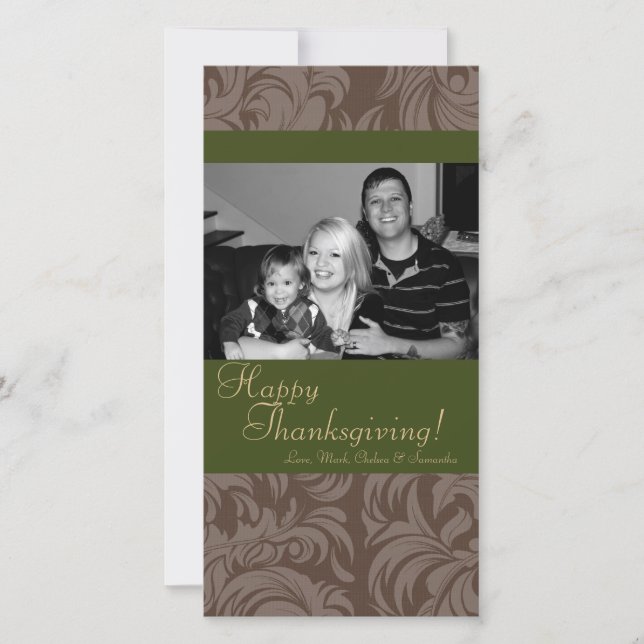 4x8 Autumn Tree Foliage PHOTO Thanksgiving Card (Front)