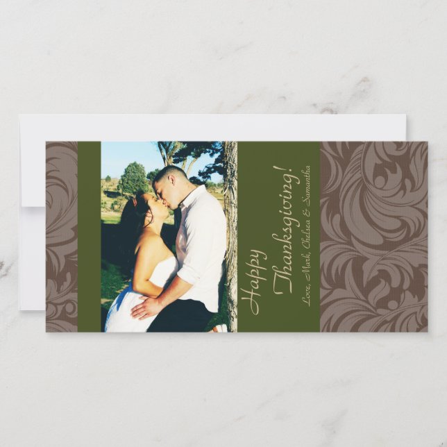 4x8 Autumn Tree Foliage PHOTO Thanksgiving Card (Front)