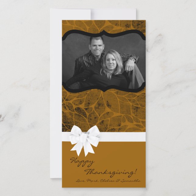 4x8 Autumn Tree Foliage PHOTO Thanksgiving Card (Front)