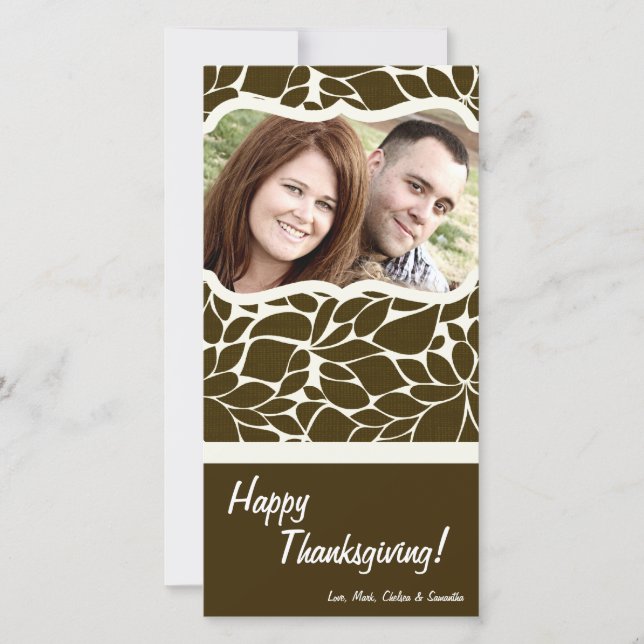 4x8 Autumn Tree Foliage PHOTO Thanksgiving Card (Front)