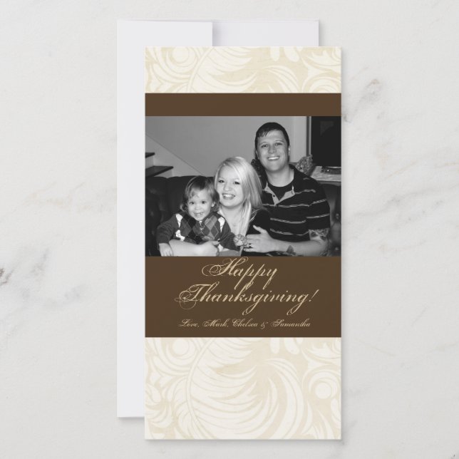 4x8 Autumn Tree Foliage PHOTO Thanksgiving Card (Front)