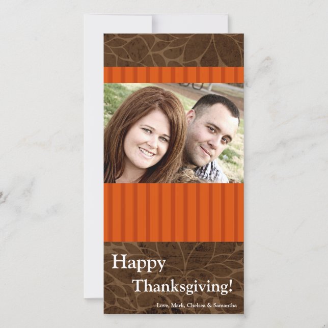 4x8 Autumn Tree Foliage PHOTO Thanksgiving Card (Front)