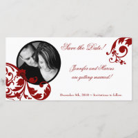 4x8 Crimson Red Floral Engagement Announcement
