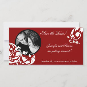 4x8 Crimson Red Floral Engagement Announcement