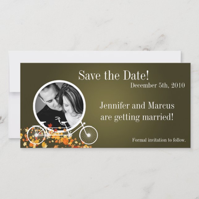 4x8 Engagement Announcement Brown Fall Double Bike (Front)