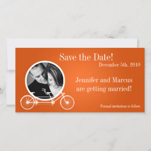 4x8 Engagement Announcement Orange Double Bike
