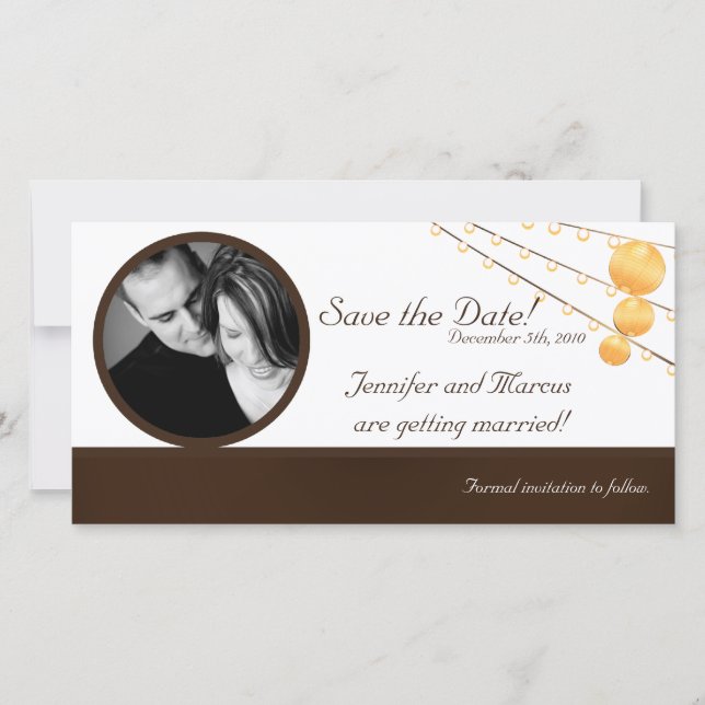 4x8 Engagement Announcement Paper Lanterns on Brow (Front)