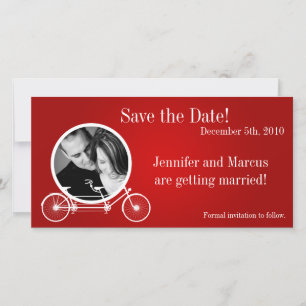 4x8 Engagement Announcement Red Double Bike