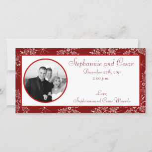 4x8 Engagement Photo Announcement Christmas Red