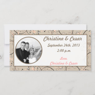 4x8 Engagement Photo Announcement Light Coral Pink