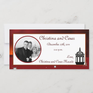 4x8 Engagement Photo Announcement Maroon Lantern