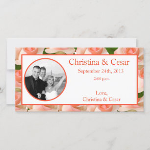 4x8 Engagement Photo Announcement Pink/Peach Rose