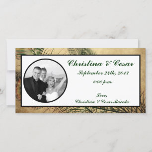 4x8 Engagement Photo Announcement Vintage Peacock