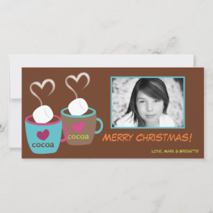 4x8 Modern Cocoa Cups PHOTO Christmas Card