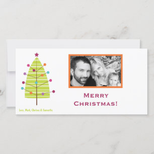4x8 Modern XMAS Tree PHOTO Christmas Card