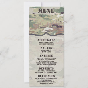 4x9.25 Menu Cards Army OCP Camo Uniform Camoflauge