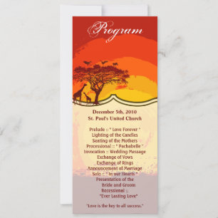 4x9.25 Program Cards African Safari Giraffe Sun