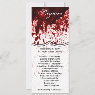 4x9.25 Program Cards Blood Splatter Vampire Gothic
