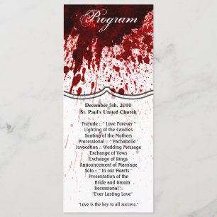 4x9.25 Program Cards Blood Splatter Vampire Gothic