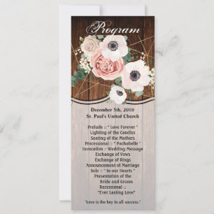 4x9.25 Program Cards Geometric Garden Barn Wood
