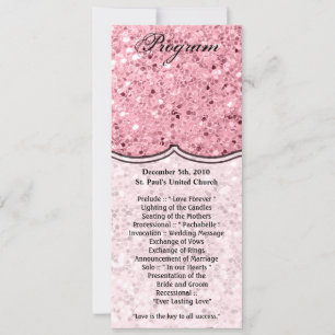 4x9.25 Program Cards Rose Gold Glitter