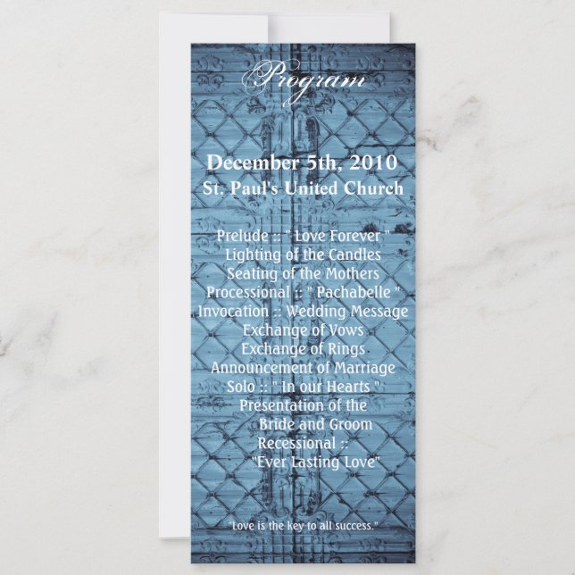 4x9.25 Program Cards Rustic Tin Panel Ceiling Coun (Front)