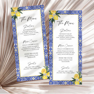 4x9" Amalfi Italian Blue Tile Bridal Shower Menu