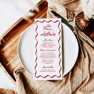4x9" Handwritten Wavy Border Whimsical Menu