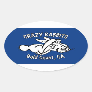 4x Crazy Rabbet gold coast sticker