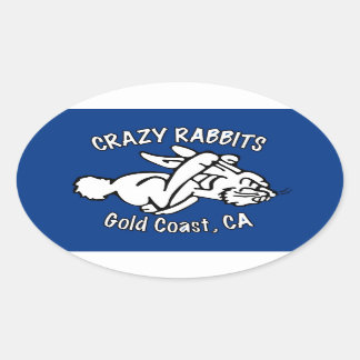 4x Crazy Rabbet gold coast sticker