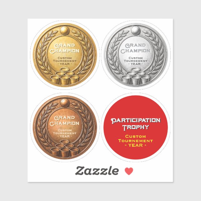 4x Medals Beer Pong Tournament Championship (Sheet)