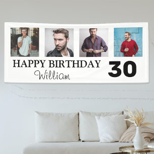 4x Photo Collage Happy Birthday Banner