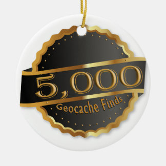 5000 FINDS GEOCACHING ACHIEVEMENT AWARD CERAMIC TREE DECORATION