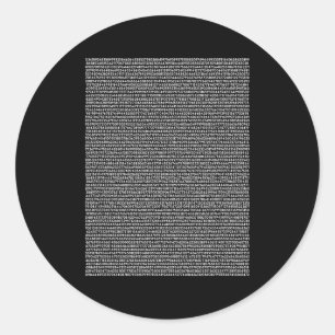 5000 Stellen Pi Shirt Maths Gift Teacher Maths Classic Round Sticker